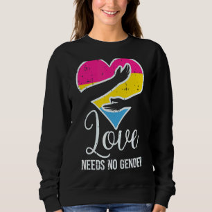 Pansexual Heart Hug Love Needs No Gender Pan Pride Sweatshirt