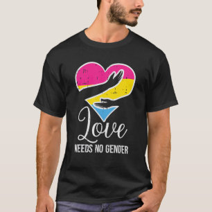 Pansexual Heart Hug Love Needs No Gender Pan Pride T-Shirt