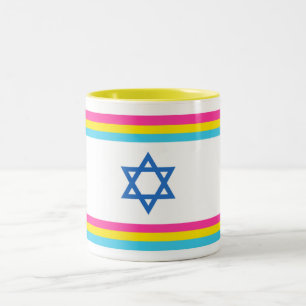 Pansexual Israel Pride Flag Two-Tone Coffee Mug