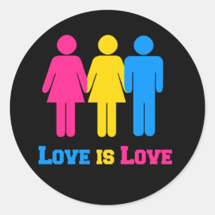 Pansexual Love Classic Round Sticker