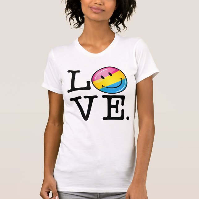 Pansexual Love Smiling Flag T-Shirt (Front)