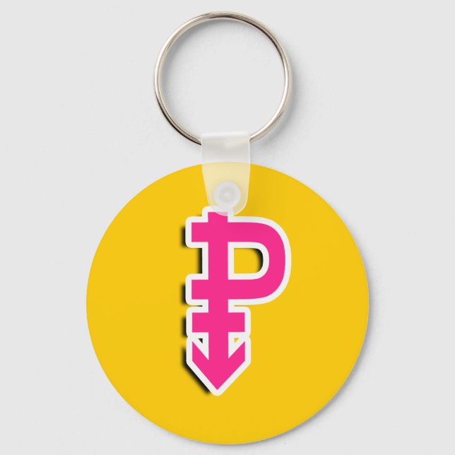 PANSEXUAL P SYMBOL 3D KEY RING (Front)