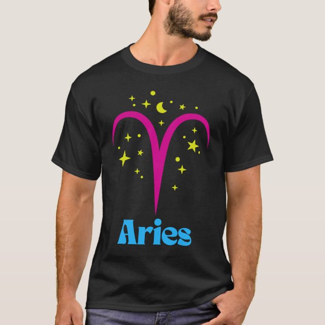 Pansexual Pan Aries Zodiac Sign Astrology LGBTQ LG T-Shirt (Front)