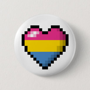 Pansexual Pixel Heart 6 Cm Round Badge