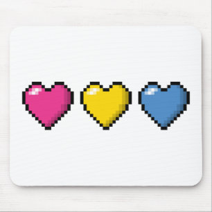 Pansexual Pixel Hearts Mouse Pad