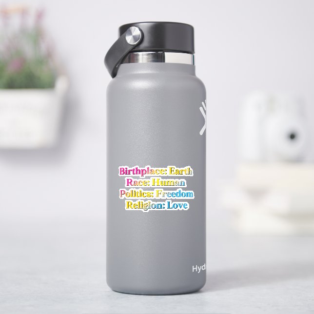 Pansexual Pride - Birthplace: Earth. Race: Human (HydroFlask)
