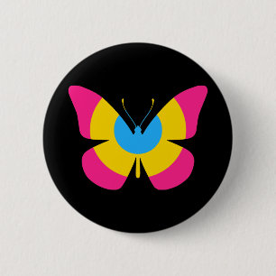 Pansexual Pride Butterfly 6 Cm Round Badge