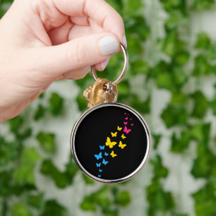 Pansexual Pride Butterfly Trail Key Ring