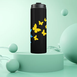Pansexual Pride Butterfly Trail  Thermal Tumbler