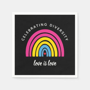 Pansexual Pride Celebrating Diversity Love Is Love Napkin