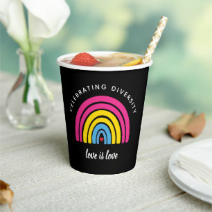 Pansexual Pride Celebrating Diversity Love Is Love Paper Cups