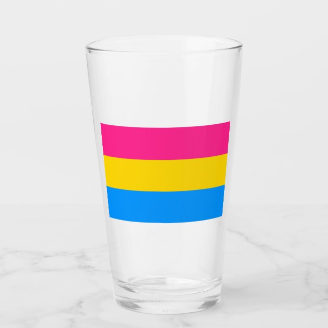 Pansexual Pride Colours Glass (Front)