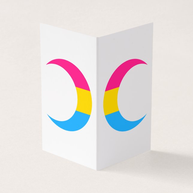 Pansexual Pride Crescent Moons Greeting Card (Outside)