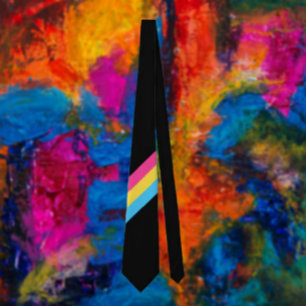 Pansexual Pride Diagonal Tie: Bold Colours, Strong Tie