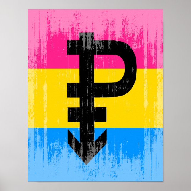 PANSEXUAL PRIDE DISTRESSED DESIGN POSTER (Front)