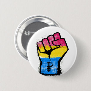 Pansexual Pride Fist 6 Cm Round Badge
