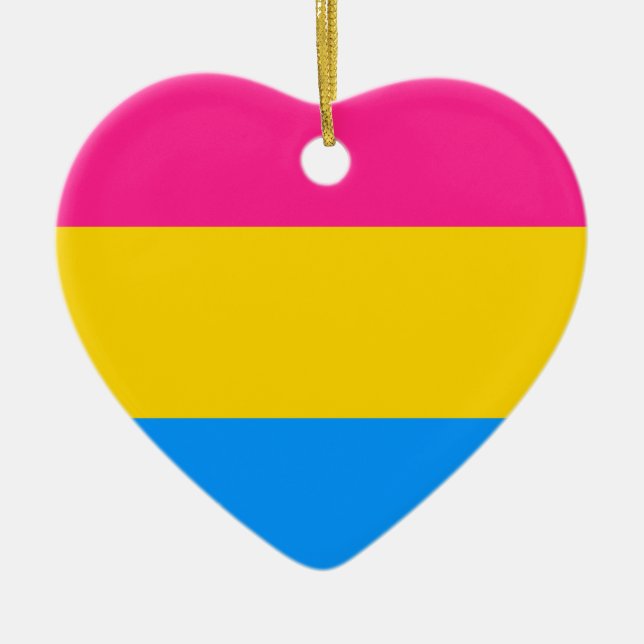 Pansexual pride flag ceramic ornament (Front)