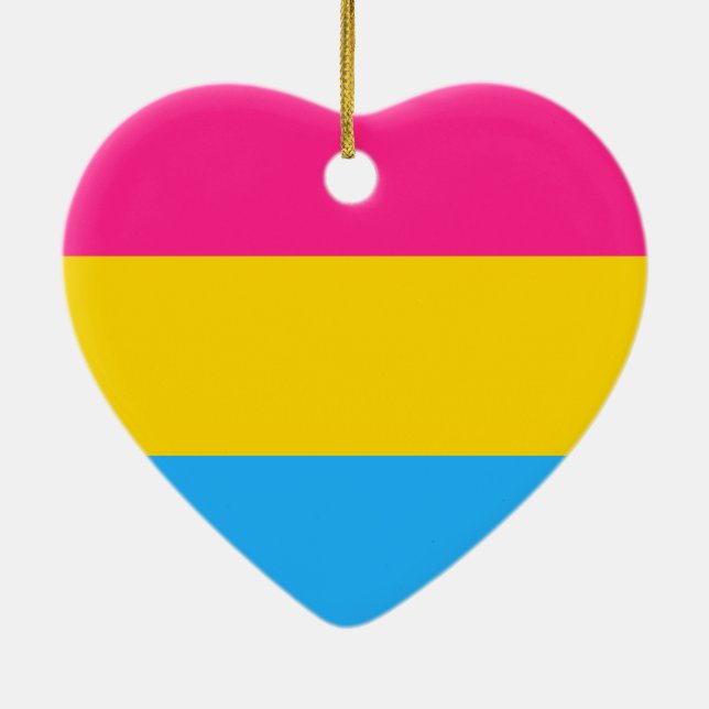 Pansexual Pride Flag Ceramic Ornament (Back)