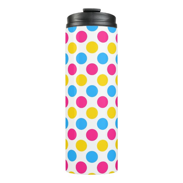 Pansexual Pride Flag Colours Polkadots Thermal Tumbler (Front)
