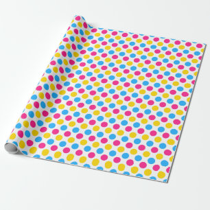 Pansexual Pride Flag Colours Polkadots Wrapping Paper