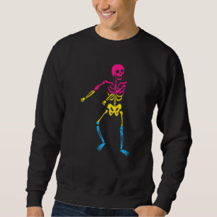 Pansexual Pride Flag  Dancing Skeleton Pansexual Sweatshirt