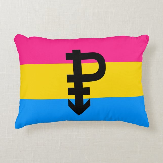 Pansexual Pride Flag Decorative Cushion (Front)