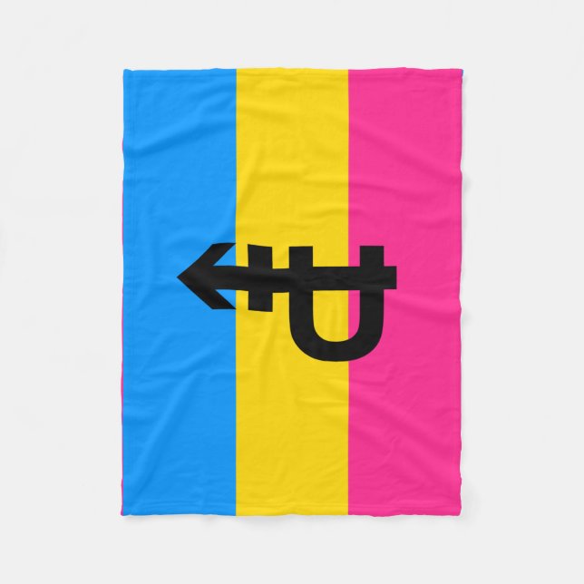 Pansexual Pride Flag Fleece Blanket (Front)