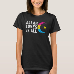Pansexual Pride Flag Hilal crescent moon Islam T-Shirt