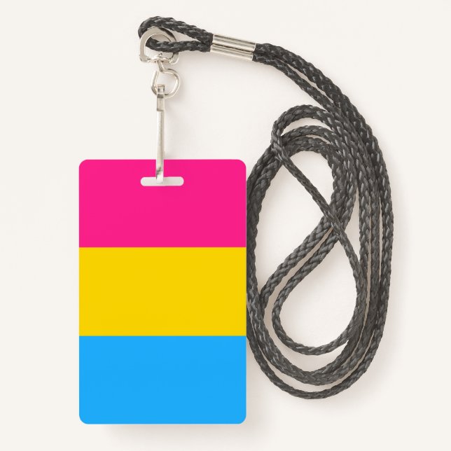 Pansexual Pride Flag ID Badge (Front with Lanyard)