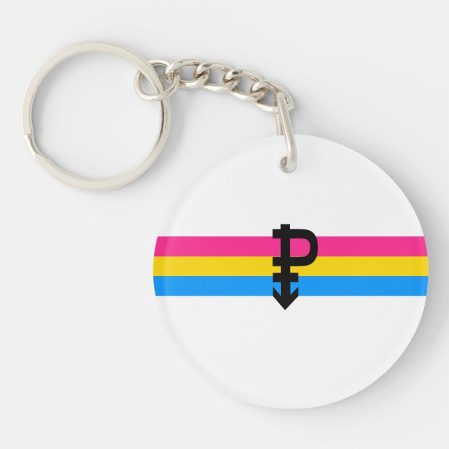 Pansexual Pride Flag Key Ring (Front)