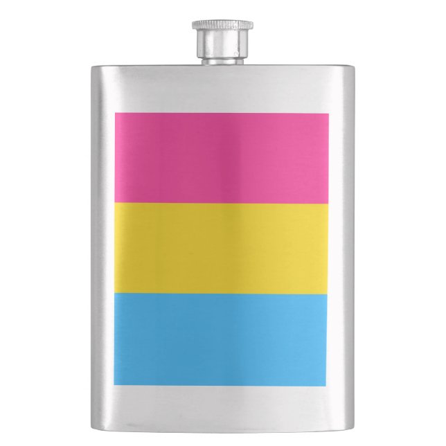Pansexual Pride Flag LGBTQ Hip Flask (Front)