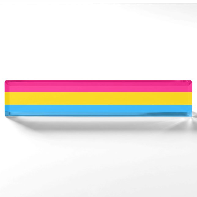 Pansexual Pride Flag LGBTQ Nameplate (Front)