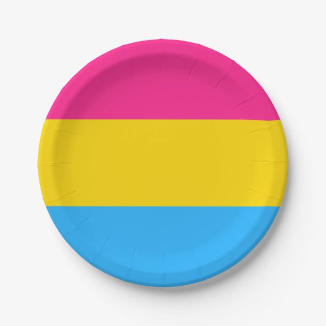 Pansexual Pride Flag LGBTQ Paper Plate (Front)