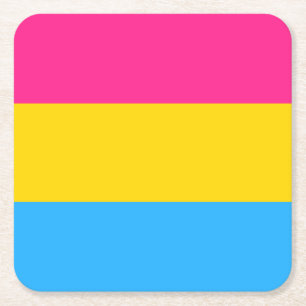 Pansexual Pride Flag LGBTQ Square Paper Coaster