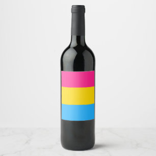 Pansexual Pride Flag LGBTQ Wine Label