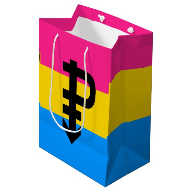 Pansexual Pride Flag Medium Gift Bag (Front Angled)