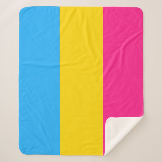 Pansexual Pride Flag Sherpa Blanket (Front)