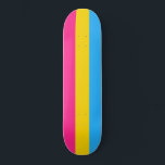 Pansexual Pride Flag Skateboard<br><div class="desc">This design features the Pansexual Pride Flag, which was was designed as a symbol to represent the pansexual community. It is similar to the rainbow LGBT flag, which is used as a symbol for the lesbian, gay, bisexual, transgender and anyone else in the community. The flag is used to increase...</div>