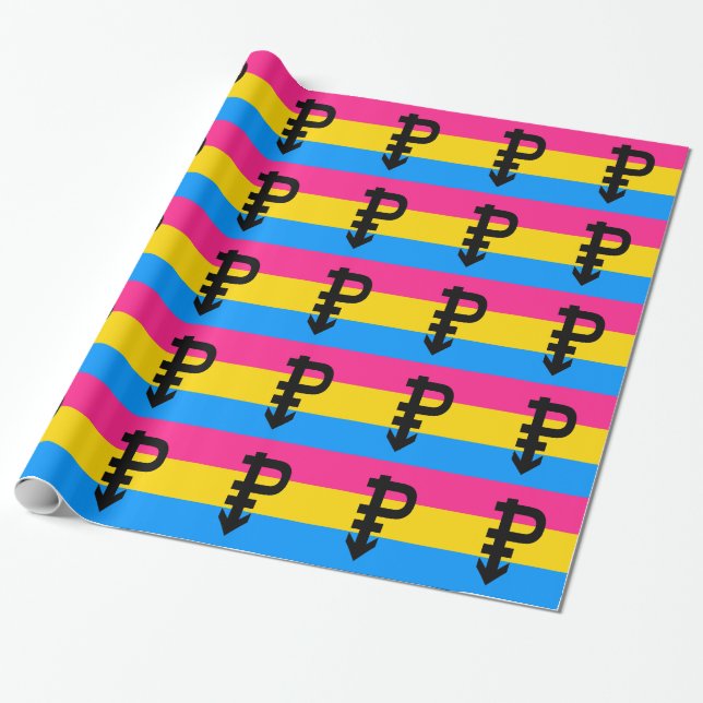 PANSEXUAL PRIDE FLAG STRIPES DESIGN -.png Wrapping Paper (Unrolled)