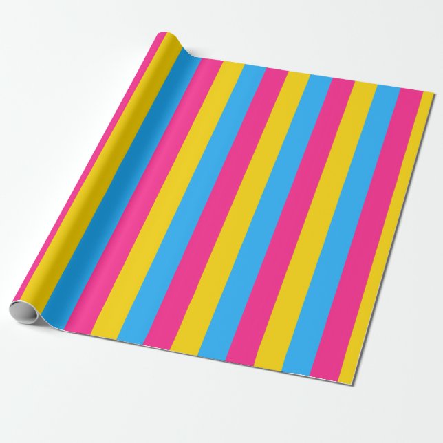 Pansexual Pride Flag Vertical Wrapping Paper (Unrolled)