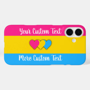 Pansexual pride flag with hearts iPhone 16 plus case