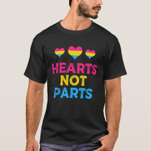 Pansexual Pride Heart Not Parts Awareness Month Fl T-Shirt