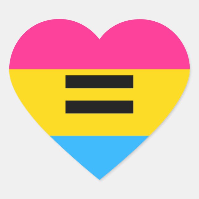 Pansexual Pride Heart Sticker (Front)