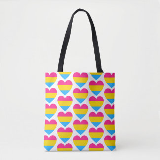 Pansexual Pride Hearts Tote Bag