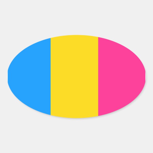 Pansexual Pride Oval Sticker (Front)