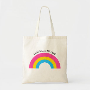 Pansexual Pride Rainbow Flag Monogram Tote Bag