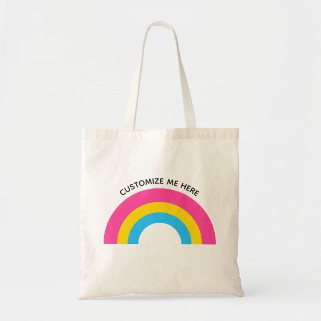 Pansexual Pride Rainbow Flag Monogram Tote Bag (Front)