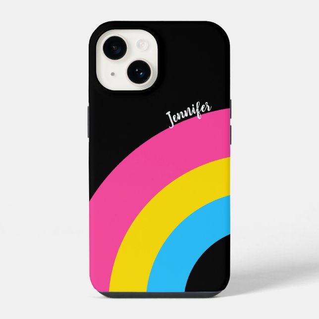 Pansexual Pride Rainbow Flag Pretty Personalised iPhone Case (Back)