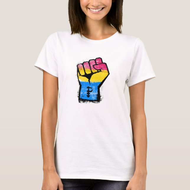 Pansexual Protest Fist T-Shirt (Front)