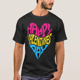 Pansexual Valentine's Day Pan LGBTQ LGBT Love and T-Shirt